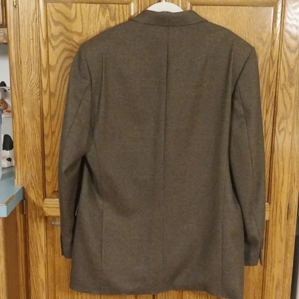 Franco Tassi Vintage Men's 42L Wool Herringbone Sport Coat Blazer Jacket Brown‎